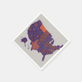 USA Karte Serviette (Ecke)