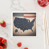 USA Karte Serviette (Beispiel)