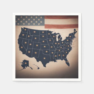 USA Karte Serviette