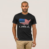 USA: Karte und Flagge T-Shirt (Vorne ganz)