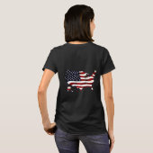USA KARTE UND FLAGGE T-Shirt (Schwarz voll)