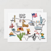 USA Karte US-Karte Hauptstädte Namen Vereinigte St (Vorne/Hinten)