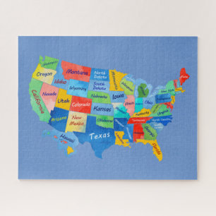 USA-Karte Wasserfarben-Kunstwerk Puzzle
