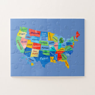 USA-Karte Wasserfarben-Kunstwerk Puzzle