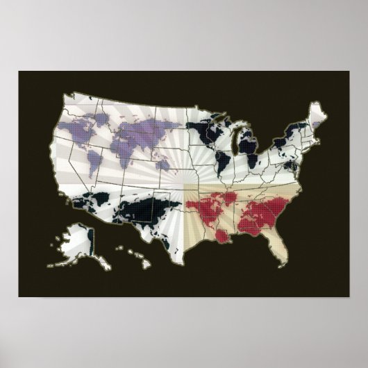 usa-Karte . Weltkarte Poster (Vorne)