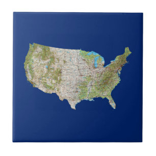 USA-Kartenkachel Fliese