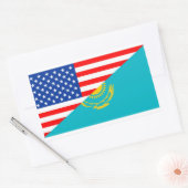 usa Kasachstan Land Halbfahne America Symbol Rechteckiger Aufkleber (Umschlag)