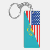 usa Kasachstan Land Halbfahne America Symbol Schlüsselanhänger (Vorderseite links)