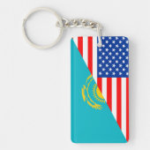 usa Kasachstan Land Halbfahne America Symbol Schlüsselanhänger (Vorderseite)
