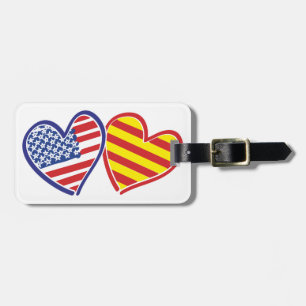 USA Katalonien Liebe Hearts Gepäckanhänger