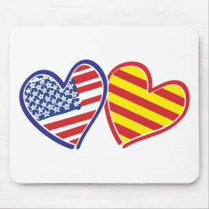USA Katalonien Liebe Hearts Mousepad