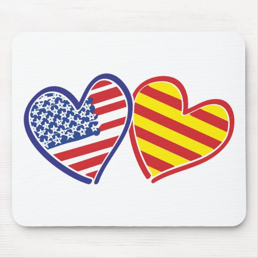 USA Katalonien Liebe Hearts Mousepad (Vorne)
