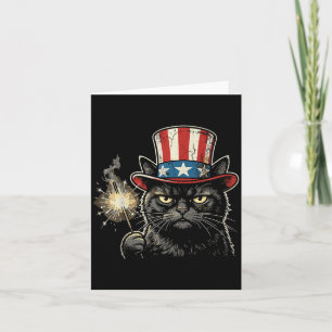 USA Katze 4. Juli Männer Frauen Kinder Lustig Patr Karte