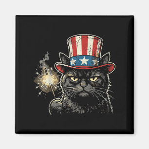 USA Katze 4. Juli Männer Frauen Kinder Lustig Patr Magnet