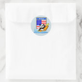 USA Kayaking Panda Runder Aufkleber (Tasche)