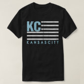 USA KC Flag Royal & Light blue KC Kansas City Patr T-Shirt (Design vorne)
