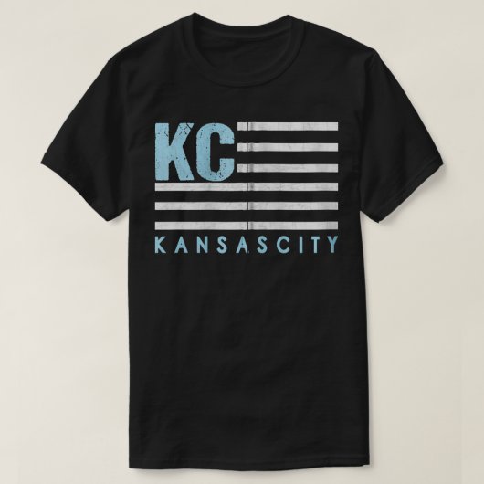 USA KC Flag Royal & Light blue KC Kansas City Patr T-Shirt (Design vorne)