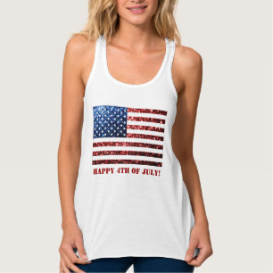 USA kennzeichnen die roten u. blauen Tank Top