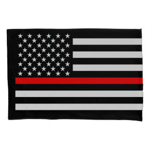 USA kennzeichnen dünne rote Linie symbolisches Kissenbezug