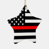 USA kennzeichnen dünne rote Schwarzweiss-Linie auf Keramikornament (Rechts)