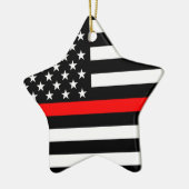 USA kennzeichnen dünne rote Schwarzweiss-Linie auf Keramikornament (Links)