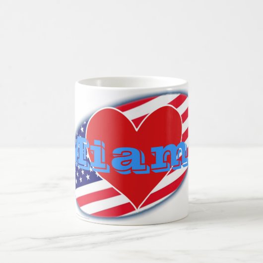 USA kennzeichnen i-Liebe Miami Kaffeetasse (Mittel)