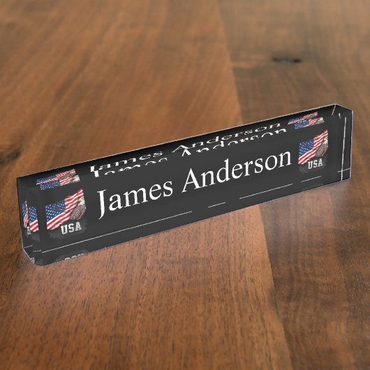 USA kennzeichnen mit Weißkopfseeadler Juli 4. Namensplakette (Seite)