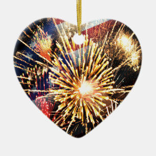 USA kennzeichnen und Feuerwerke Keramikornament