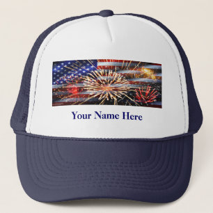 USA kennzeichnen und Feuerwerke Truckerkappe