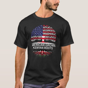 USA & Kenya Fahnen American Grown Kenyan Roots T-Shirt