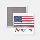USA - KIDS-Flagge Magnet (Vorderseite/Rückseite)
