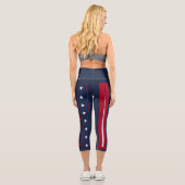 USA klassisch bunt  Capri Leggings (Rückseite)
