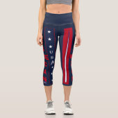 USA klassisch bunt  Capri Leggings (Vorderseite)