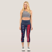 USA klassisch bunt  Capri Leggings (Vorderseite)