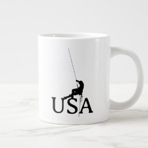 USA Klettern Silhouette Minimalistisches Design Jumbo-Tasse