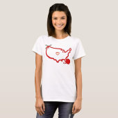 USA Knitting Heart Map – American Yarn Lover T-Shirt (Vorne ganz)