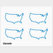 USA Kontur Map Rechteckiger Aufkleber (Blatt)