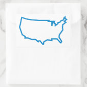 USA Kontur Map Rechteckiger Aufkleber (Tasche)