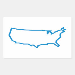 USA Kontur Map Rechteckiger Aufkleber