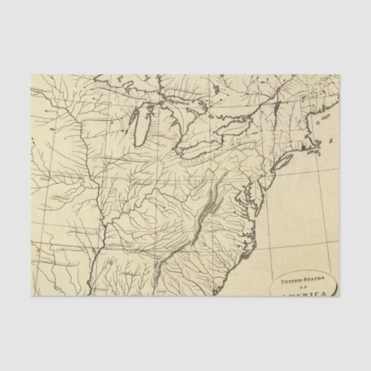 USA-Kontur Seidenpapier (Vorderseite)