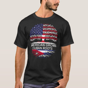 USA & Kuba Flaggen Amerikanische Grown Kuba Roots T-Shirt