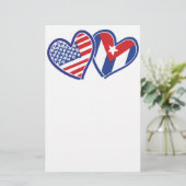 USA Kuba Liebe Hearts Briefpapier (Stehend Vorderseite)