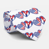 USA Kuba Liebe Hearts Krawatte (Gerollt)