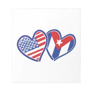 USA Kuba Liebe Hearts Notizblock