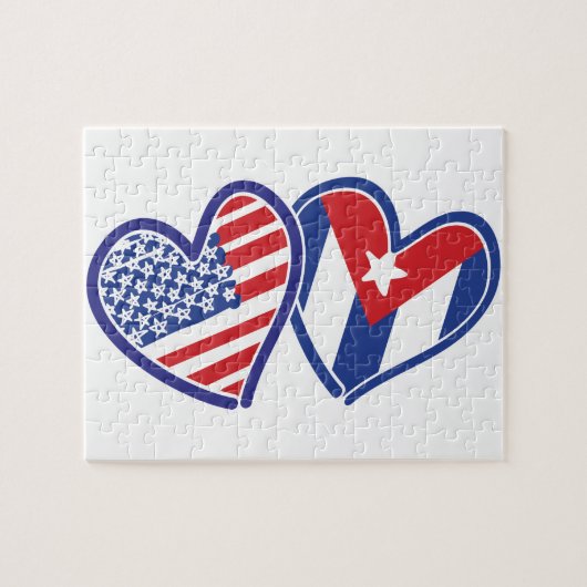 USA Kuba Liebe Hearts Puzzle (Horizontal)