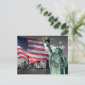 USA: Lady Liberty, American Flag, NYC Postkarte (Stehend Vorderseite)