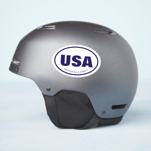 USA Ländercode-Abkürzung blau oval Vinyl Aufkleber