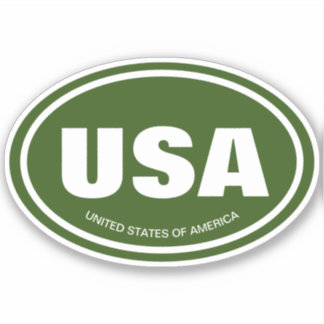 USA Ländercode Abkürzung Green Oval Vinyl Aufkleber