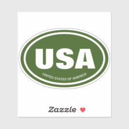 USA Ländercode Abkürzung Green Oval Vinyl Aufkleber