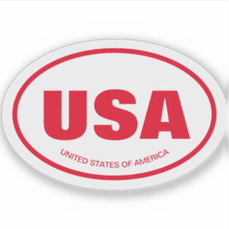 USA Ländercode Transparente ovale Vinyl Aufkleber